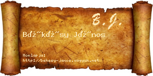 Békésy János névjegykártya