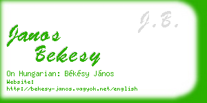 janos bekesy business card